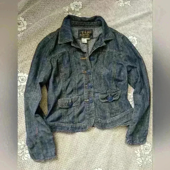 Y2K 2000s Jean Jacket Blazer - Picture 1 of 4